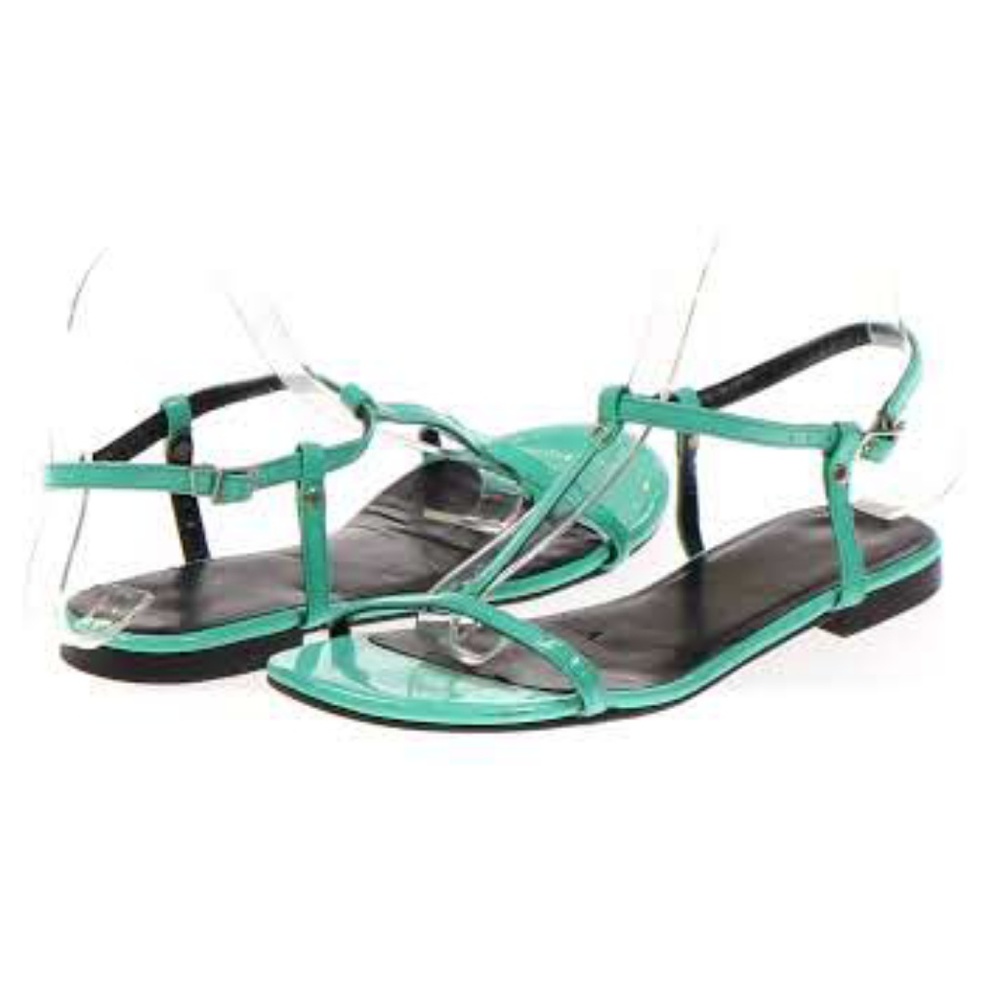 Teal flat sandals